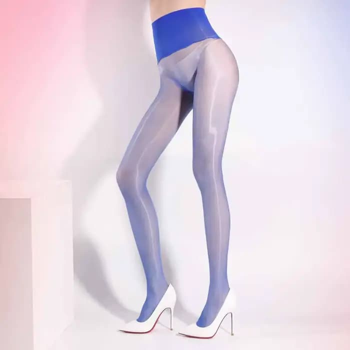 1 Deniers Ultra-mince Transparent brillant taille haute collants femmes huile