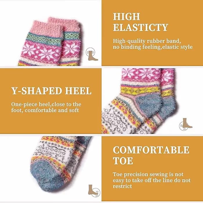 5 paires de chaussettes pelucheuses et confortables pour femmes