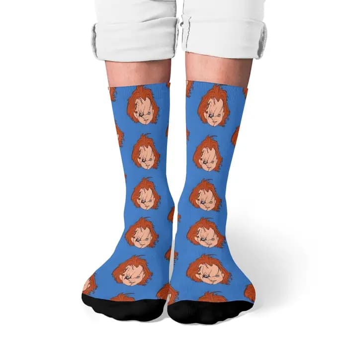 Horreur Chucky poupée bande dessinée chaussettes drôle heureux hommes