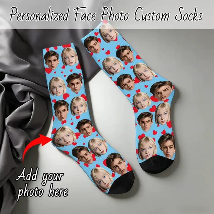 Chaussettes personnalisées en forme de visage