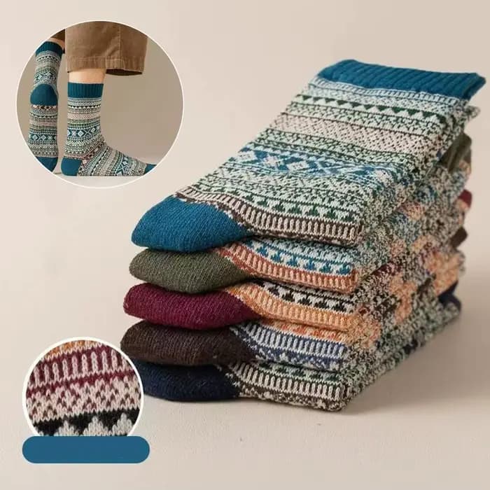 Chaussettes pour hommes rétro ethnique haut Tube Stocks automne hiver épais chaud chaussettes japonais épais Ins chaussettes respirant