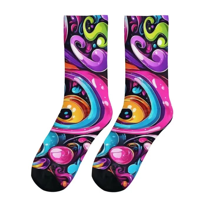 Chaussettes mi-mollet pour hommes avec imprimé abstrait fluide vibrant