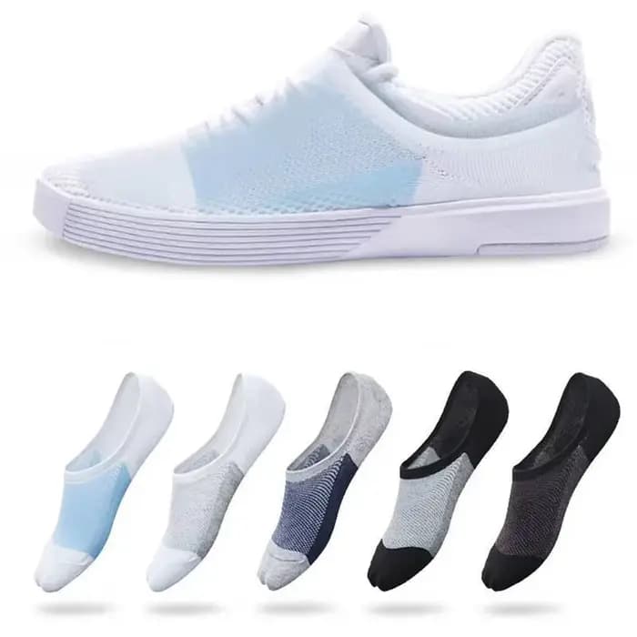 5/10 paires de chaussettes invisibles pour hommes, chaussettes courtes en coton respirant, absorbant la sueur, antidérapantes, en silicone