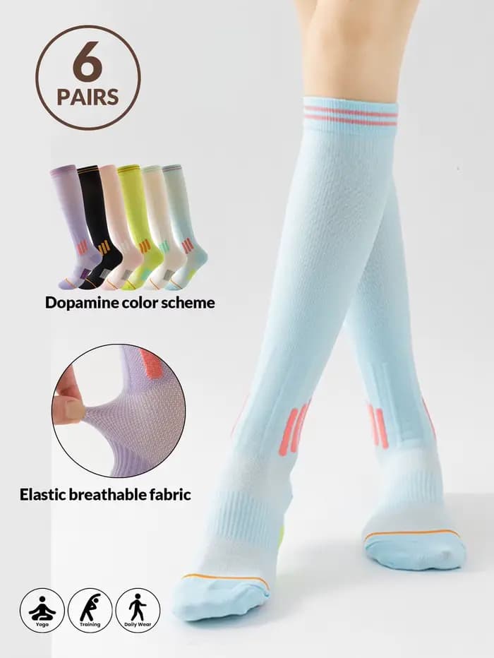 1/6 paires de chaussettes de Sport à Compression