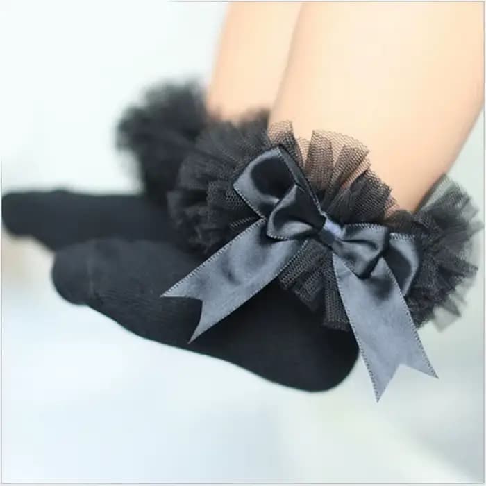 Chaussettes hautes à fleurs pour bébé, chaussettes courtes à la cheville, princesse, nœud papillon, dentelle, coton, pour bébés filles, enfants, garniture à volants, grands enfants