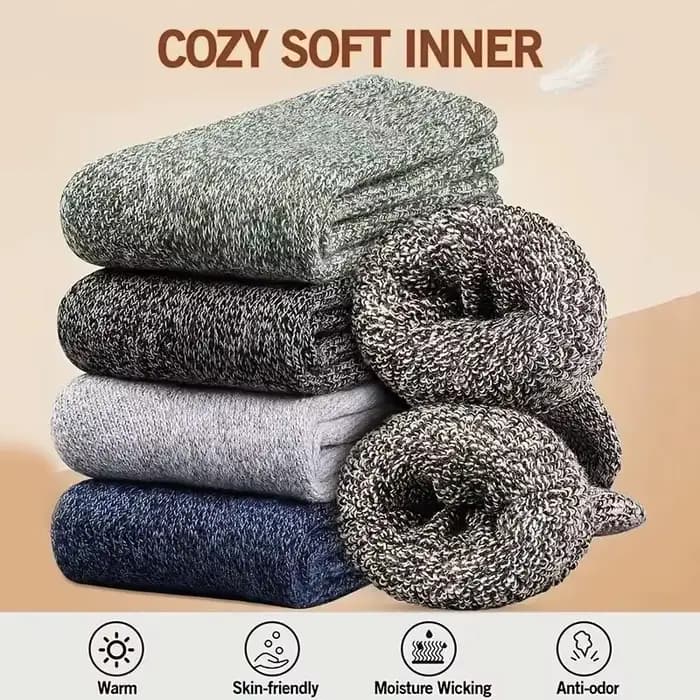 3 paires hiver chaud épais serviette bas homme chaussettes laine mâle