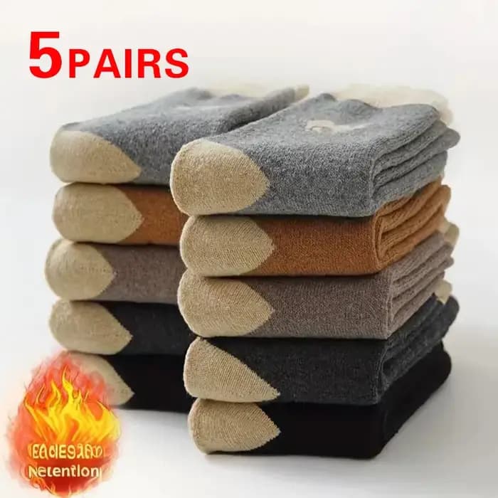 5 paires de chaussettes d'hiver de haute qualité pour hommes et femmes