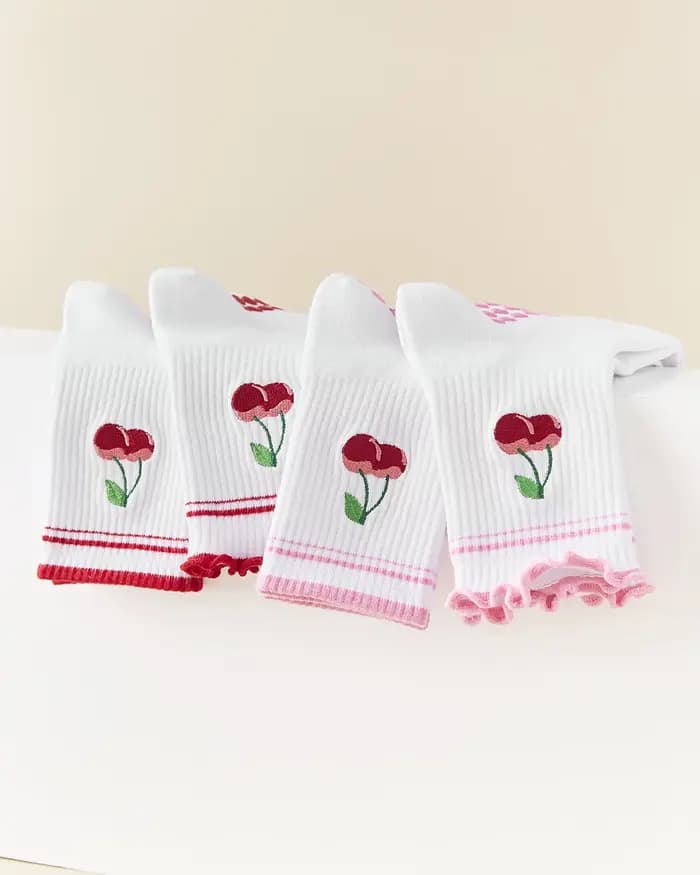 3 paires, 3 paires de chaussettes de Pilates mignonnes avec poignées chaussettes de Yoga à volants pour femmes