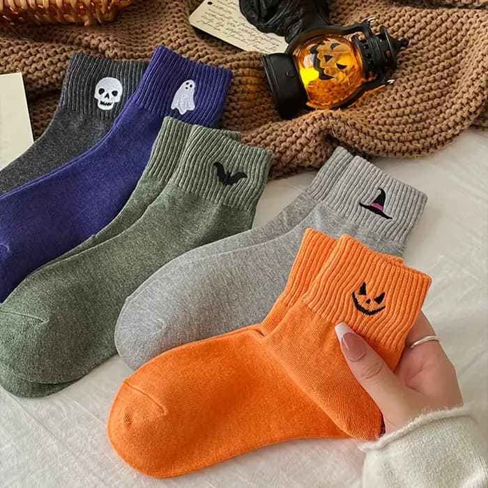 5 paires de chaussettes mi-longues pour couple masculin et féminin