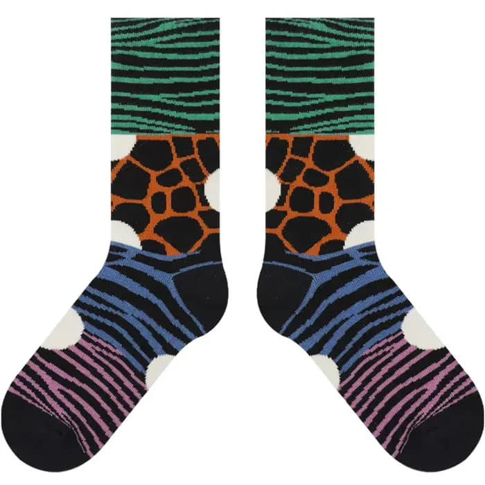 Chaussettes tendance 2026 en coton imprimé léopard pour femme – Nouveauté printemps-automne