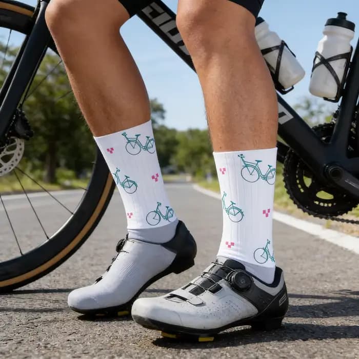 Chaussettes de cyclisme antidérapantes 2026 respirantes en silicone, chaussettes de sport aérodynamiques pour vélo, chaussettes d'été fraîches et confortables pour hommes et femmes
