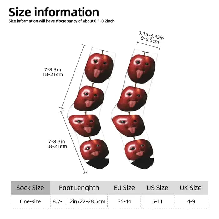 Drôle idiot Ai Apple Gen Z Meme cerveau humour langue sur bas chaussettes élégantes hiver