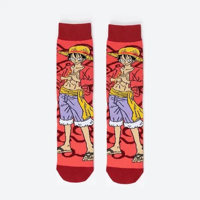 Chaussettes One Piece Luffy Anime Roronoa Zoro Portgas·D· Ace Usopp, chaussettes de sport originales personnalisées avec personnage de dessin animé, Hip-Hop Street Sport