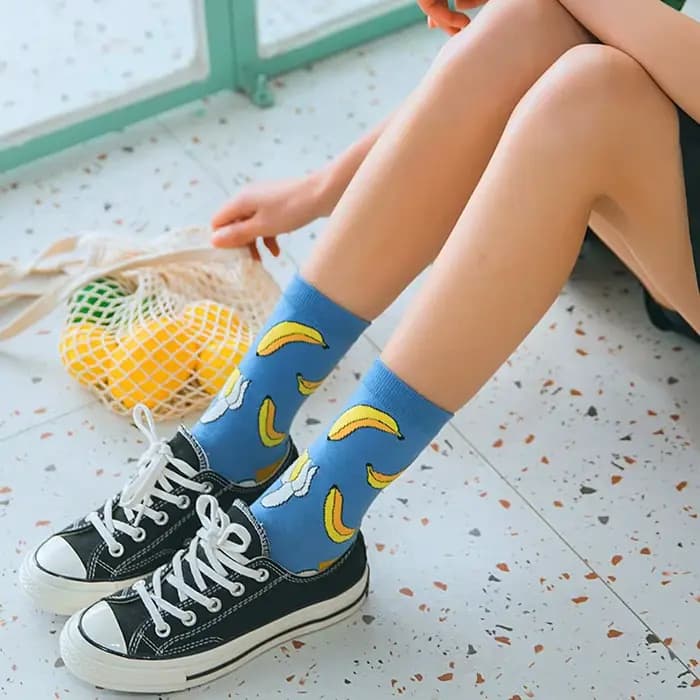Femmes chaussettes drôles printemps automne dessin animé