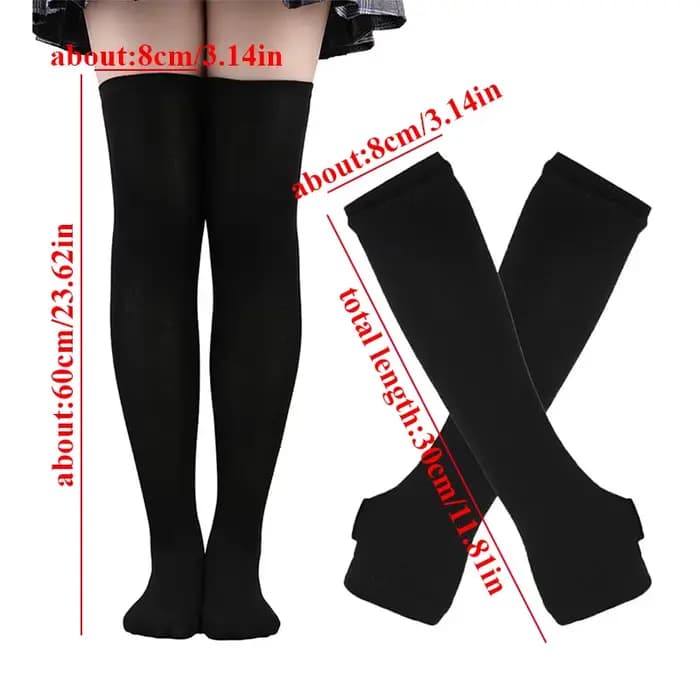 Chaussettes longues à rayures gothiques punk pour femmes