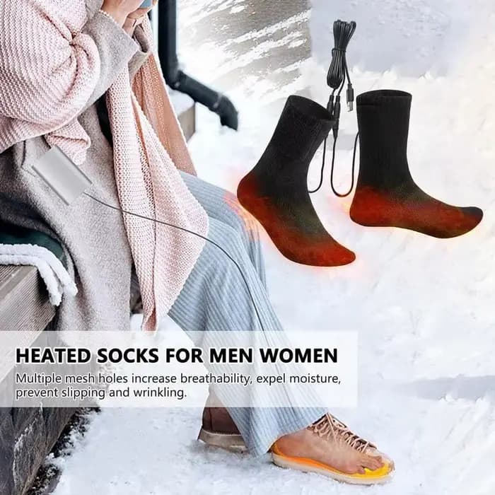 Chaussettes chauffantes d'hiver chauffe-pieds à chauffage rapide