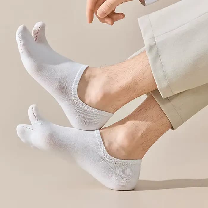 Chaussettes d'été fines et invisibles à 2 orteils pour hommes