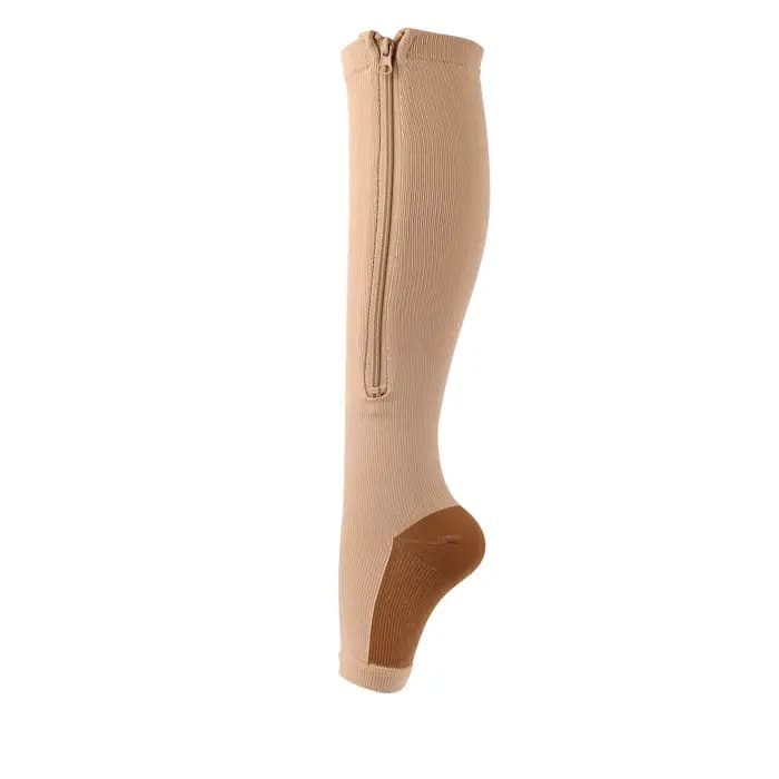 Chaussette de Compression en Cuivre, Bas à Fermeture Éclair