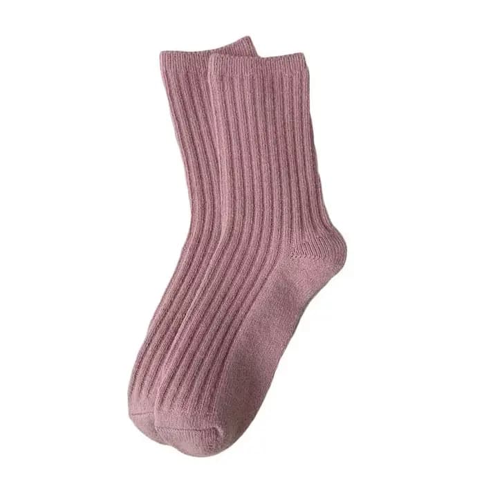 2025 nouveau hiver cachemire laine femmes chaussettes décontracté mode japonaise couleur unie plus épais longue