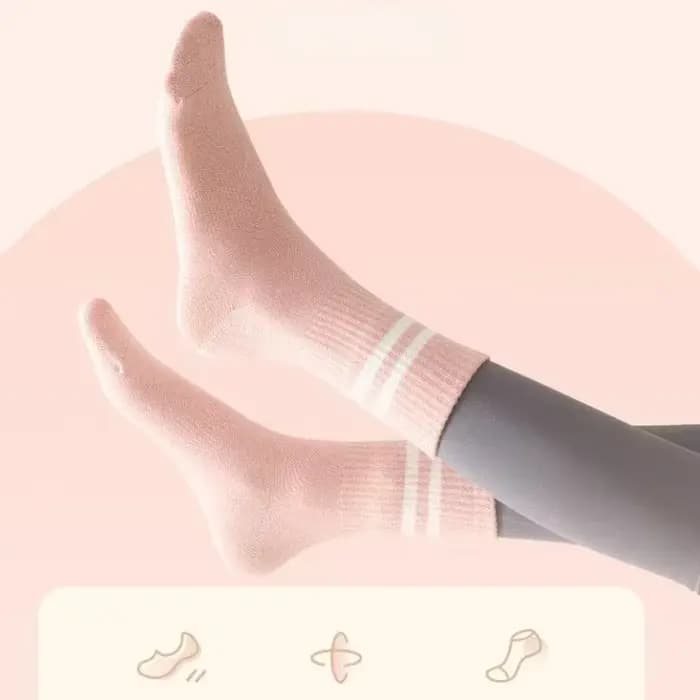 Chaussettes de Yoga en coton, bas mi-tube, professionnelles, antidérapantes, en Silicone, pour Fitness, salle de sport, danse douce, Pilates, sport
