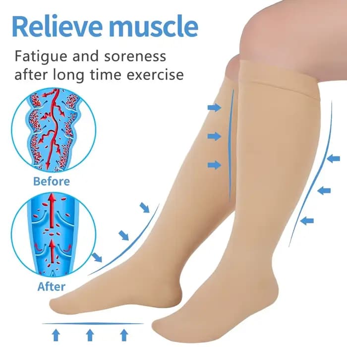 1 paire de chaussettes de Compression de mollet Extra larges pour femmes et hommes