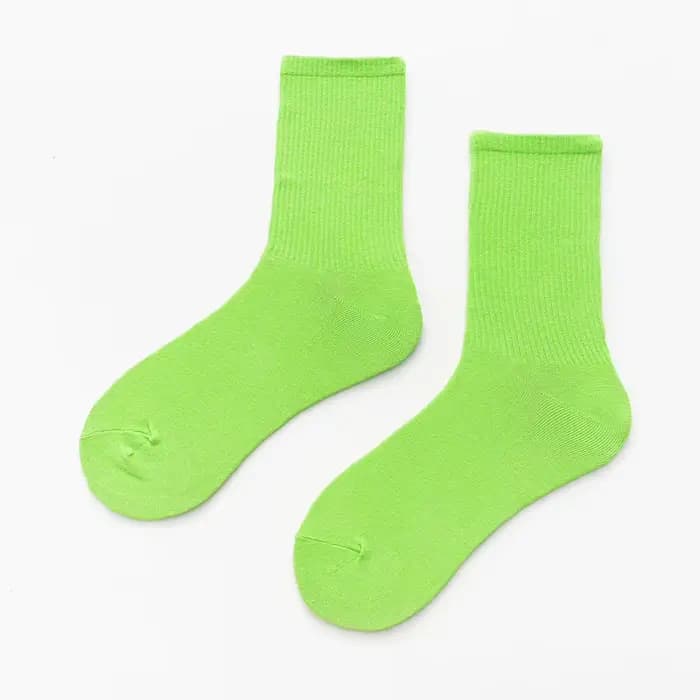 Chaussettes de sport en coton pour femmes et garçons, 31 couleurs, à la mode, pour course à pied, cyclisme, style coréen, bas à Tube moyen, amples, bonneterie