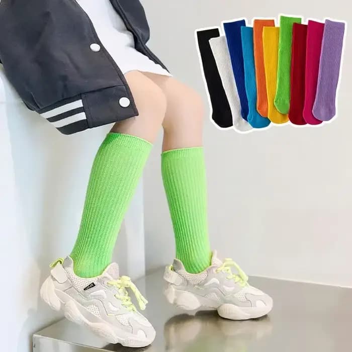 Chaussette en coton rayée pour garçons et filles