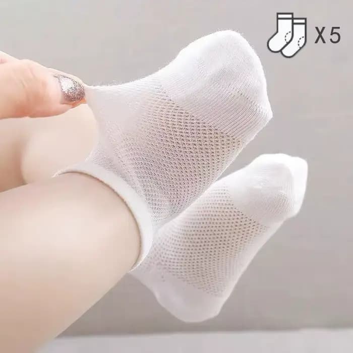 5 paires/ensemble chaussettes en maille blanche pour bébé Simple respirant doux coton infantile chaussette courte été
