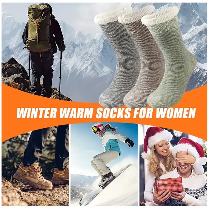 3 paires de chaussettes en laine mérinos Super épaisse pour femmes, chaussettes thermiques d'hiver douces et confortables, chaussettes de Sport de plein air doublées en polaire pour la neige froide