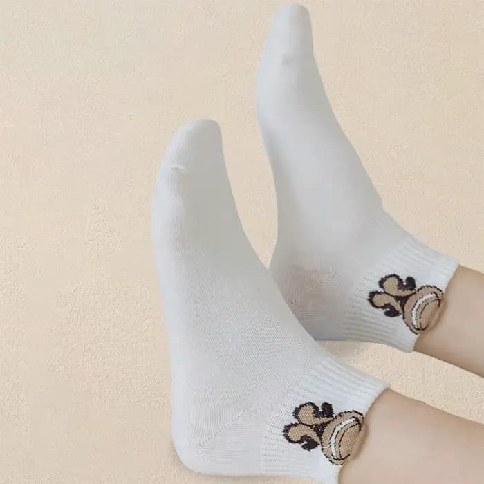 Chaussettes de rinçage à motifs d'ours en peluche de dessin animé pour femmes