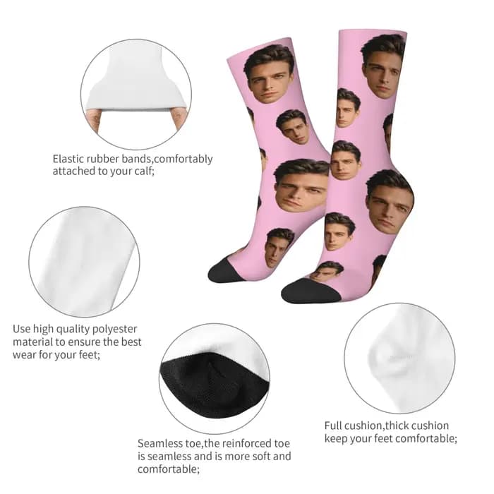 Chaussettes personnalisées avec avatar pour hommes et femmes
