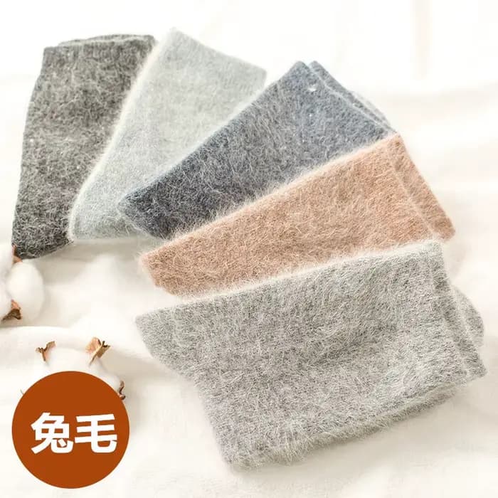 Chaussettes épaisses en laine de lapin angora pour femmes