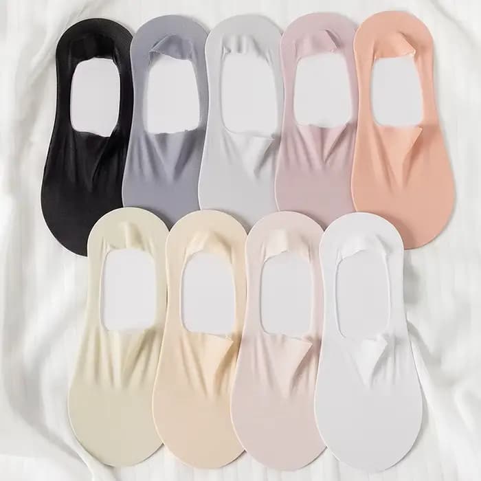 5 paires de chaussettes bateau invisibles pour femmes, pantoufles respirantes en Silicone antidérapantes, Ultra-fines, haute qualité, soie glacée élastique, bas Sox