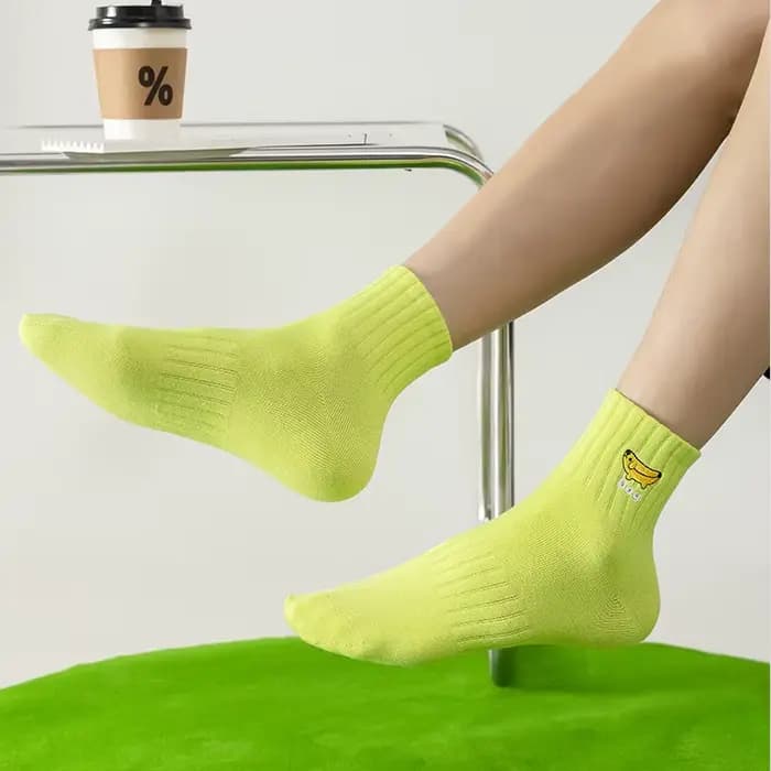 Chaussettes pour hommes chien broderie japonais Kawaii dessin animé mignon