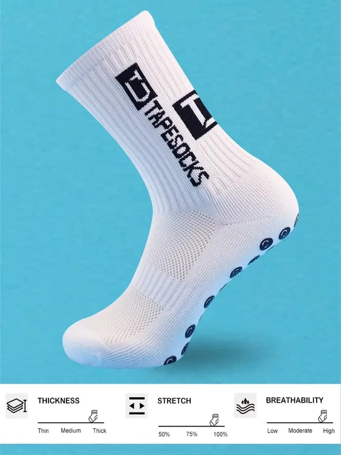 4 paires de chaussettes de football pour hommes avec poignée