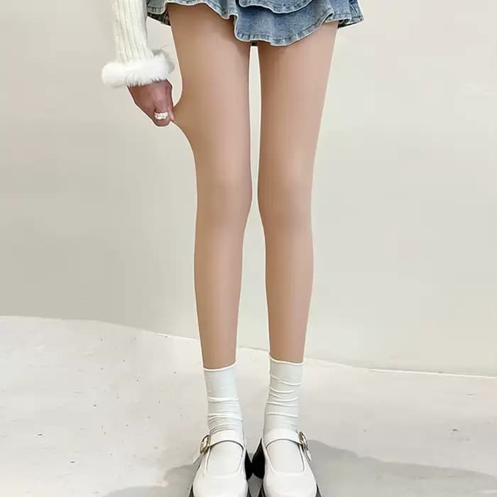Collants épais en peluche brillant pour femmes