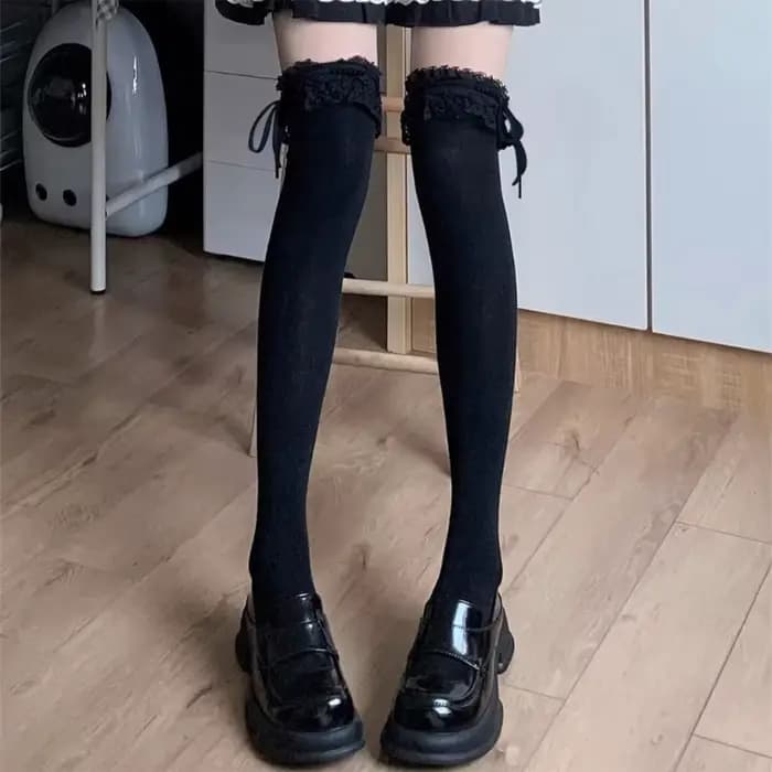 1 paire chaussettes à volants pour femmes