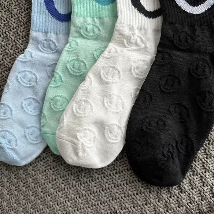 Chaussettes pour femmes visage souriant mignon Style coréen boîte-cadeau paquet printemps/été