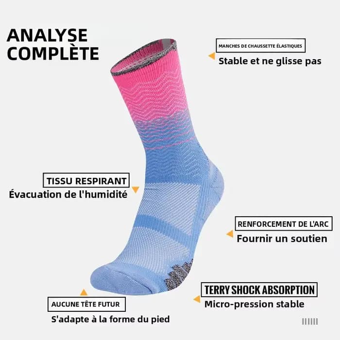 WRELS chaussettes coussin athlétique évacuant l'humidité