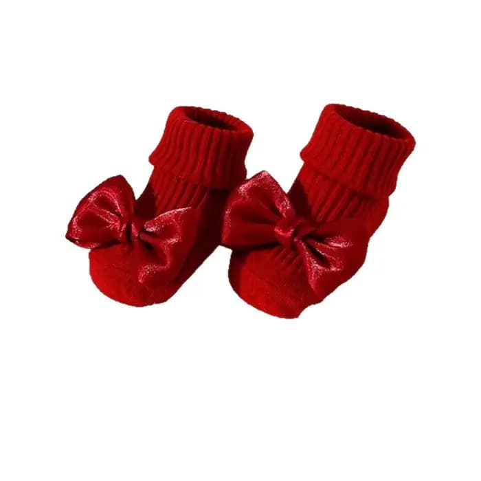 1 paire de chaussettes pour tout-petits avec nœuds