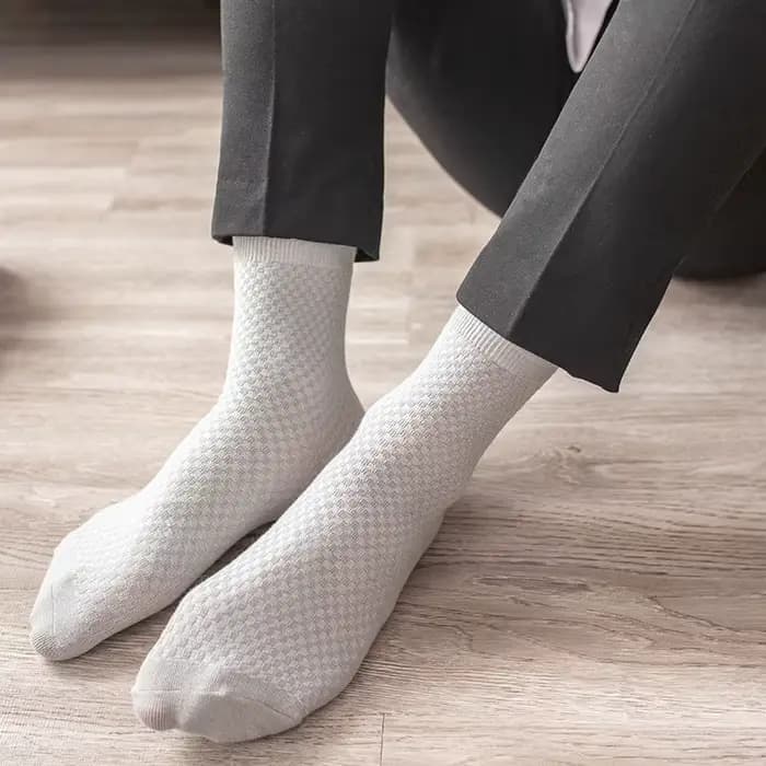 Chaussettes longues en Fiber de bambou pour hommes, 5 paires/lot, Harajuku, pour affaires, couleur unie, coton, haute qualité, noires