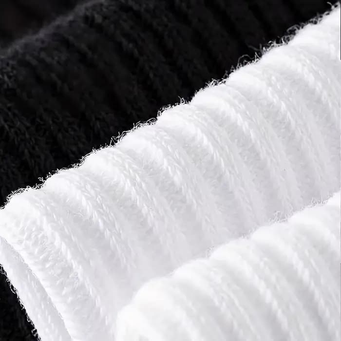 6 paires de chaussettes mi-mollet à motif vertical de couleur pure pour hommes, chaussettes noires polyvalentes pour les affaires toutes saisons, respirantes