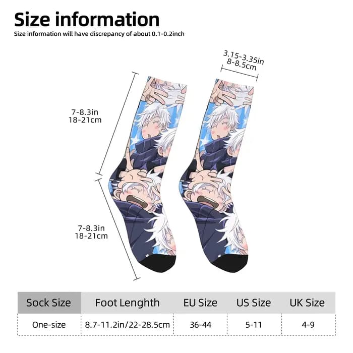 Gojo Sensei Anime Manga chaussettes bas modernes hiver anti-dérapant adultes hommes
