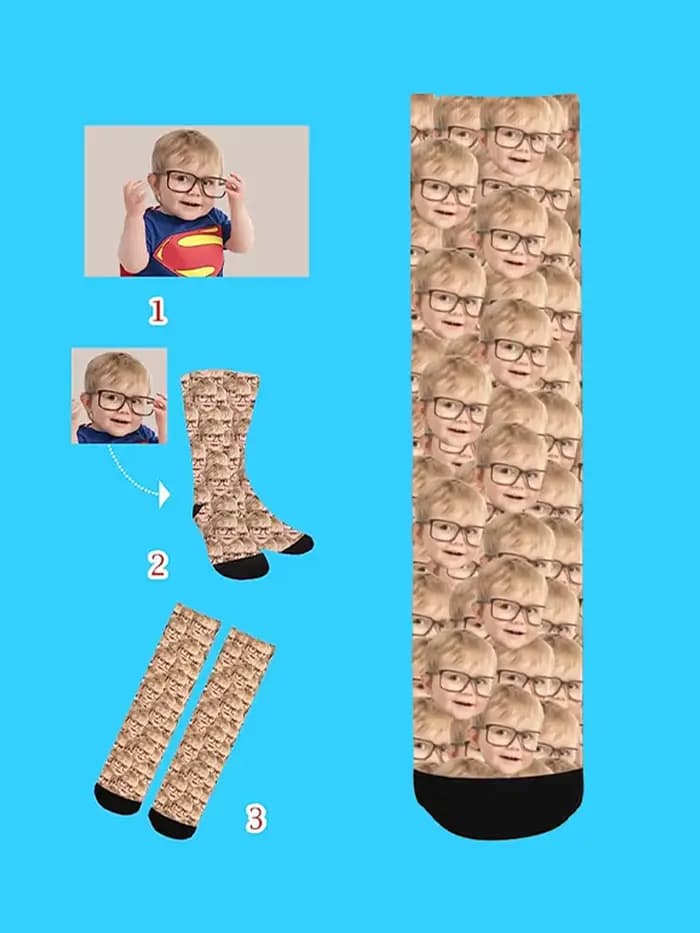 Chaussettes personnalisées pour le visage