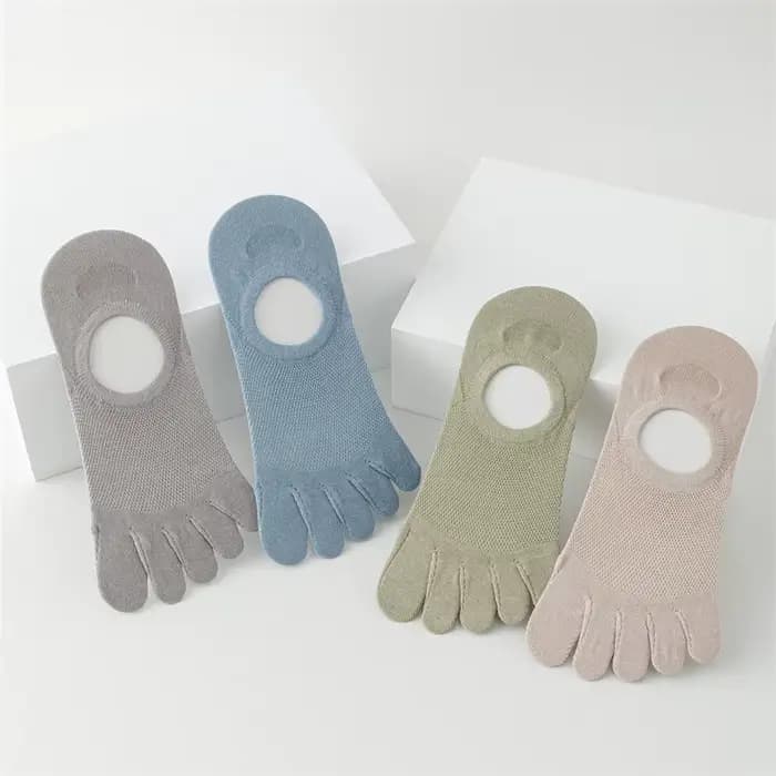 Chaussettes fines en maille respirante à cinq doigts pour hommes