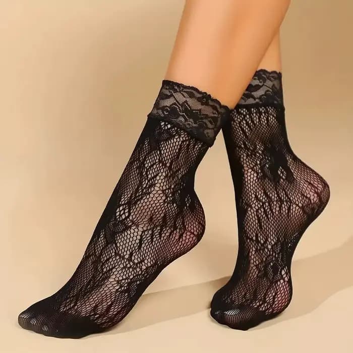 5 paires dentelle femmes maille chaussettes été élastique Transparent cheville