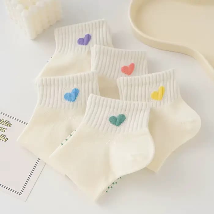 Lot de 5 paires de chaussettes blanches en coton pour femmes