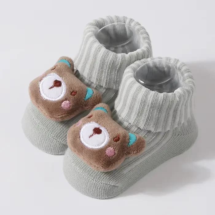 Chaussettes de printemps pour nouveau-né, poupée de dessin animé mignonne, chaussettes tricotées douces et fines pour filles et garçons, chaussettes de sol pour nourrissons de 0 à 6 mois, accessoires