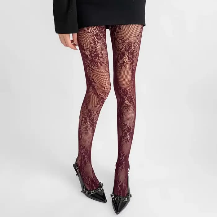 2025 nouveaux collants femmes Sexy dentelle florale cuisse haute bas