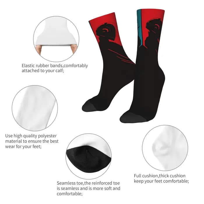 Daft Punk Rock Band chaussettes automne bas coréen femmes hommes moyen doux